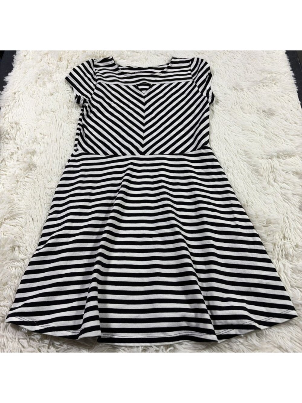 The Childrens Place girls L 10/12 striped sundress play ready comfort stretch pr